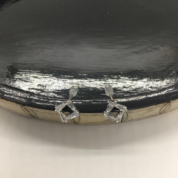 Minimalist 925 Sterling Silver Stud Earrings, Brass - Picture 6 of 6